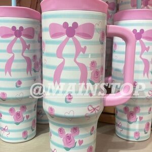 Disney Parks Disneyland Pink Mickey Bow & Rose Tumbler 2025 Valentines